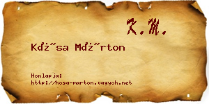 Kósa Márton névjegykártya